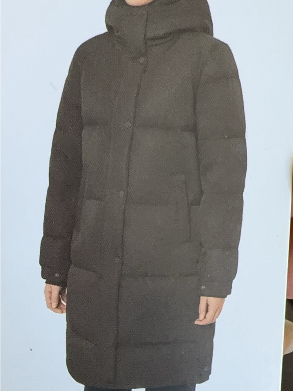 Mondetta Black Long Quilted Puffer Coat with Hood